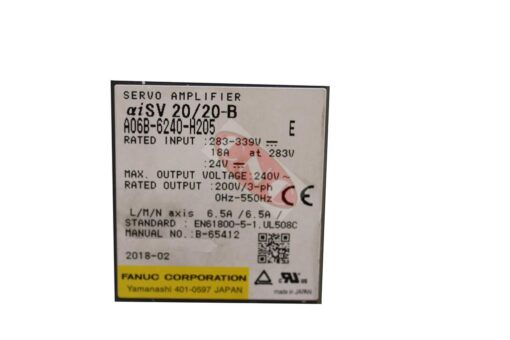 Fanuc A06B-6240-H205 aiSV 20/20-B servo amp